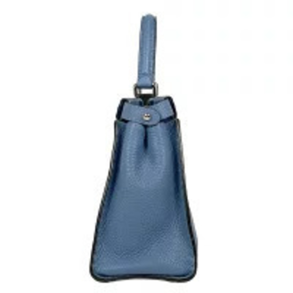 Fendi Peekaboo Selleria Leather Shoulder Bag Blue 2way Blue